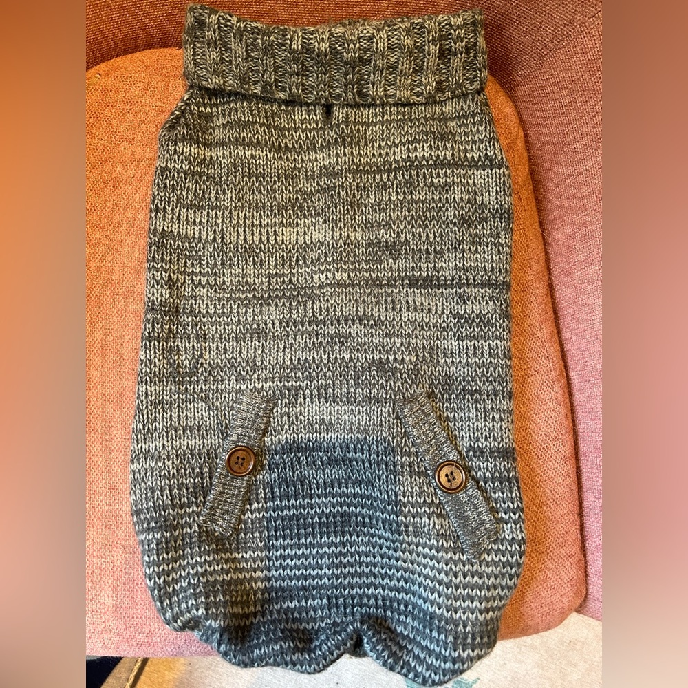 Grey knit dog sweater